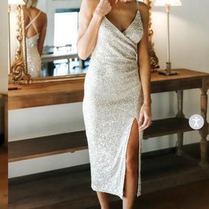 Baltic Born: Anabelle Sequin Midi dress